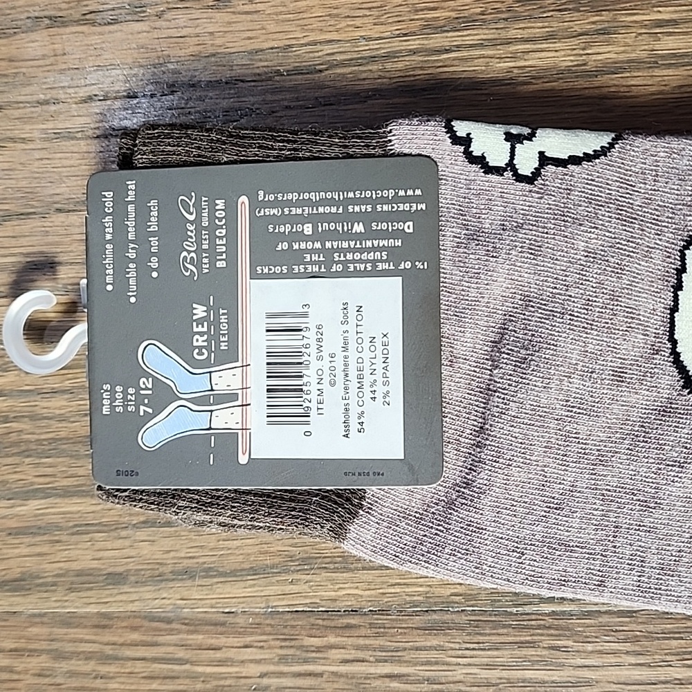 Blue Q Spoiler Alert Graphic Socks - Brown and Pink - Picture 3 of 5